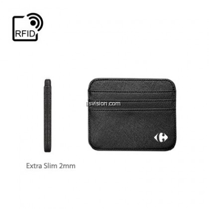 LLS RFID Safe 6 Slot Extra Slim G.Leather Travel Wallet